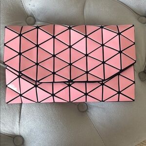 Geometric Pink Clutch Bag